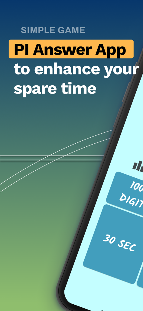 Screenshot of the Pi Answer App promoting brain training during spare time