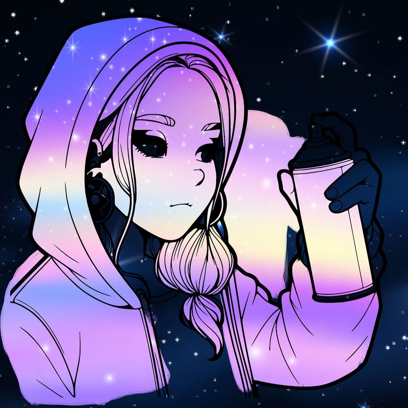 a realistic girl, spray painting