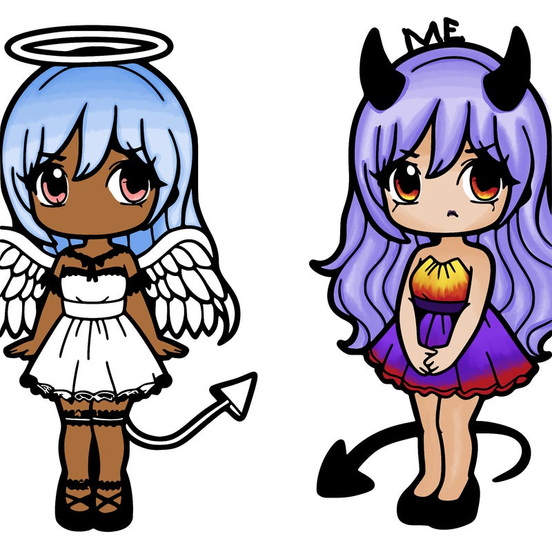 angel and devil girl