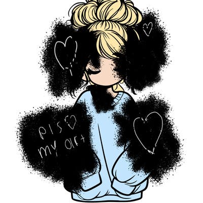 girl with baggy sweatshirt and messy bun