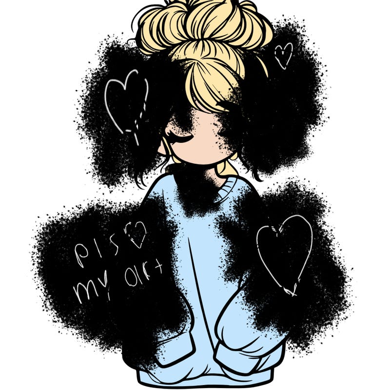 girl with baggy sweatshirt and messy bun