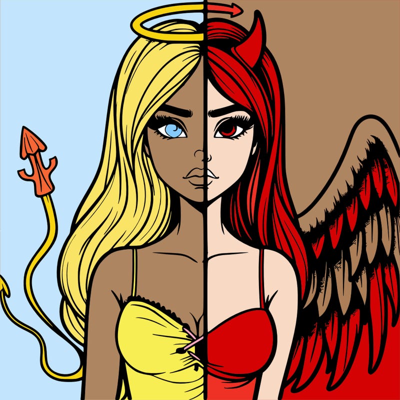 devil vs angel realistic girl