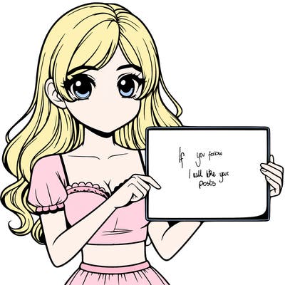 realistic pretty girl holding blank sign