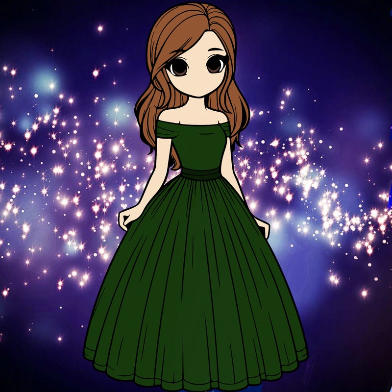 realistic girl in dress