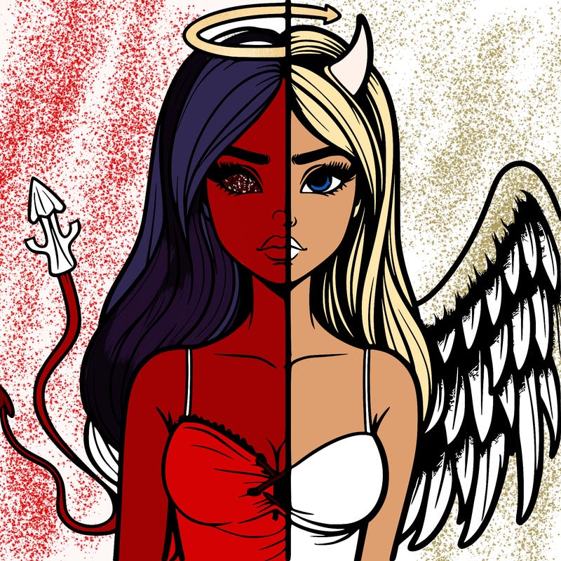 devil vs angel realistic girl