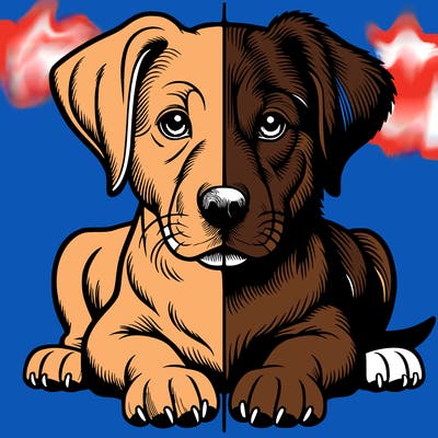 realistic dog split picture