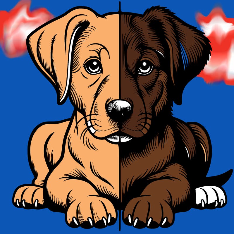 realistic dog split picture