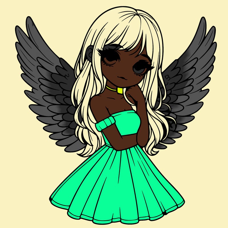 realistic girl with wings