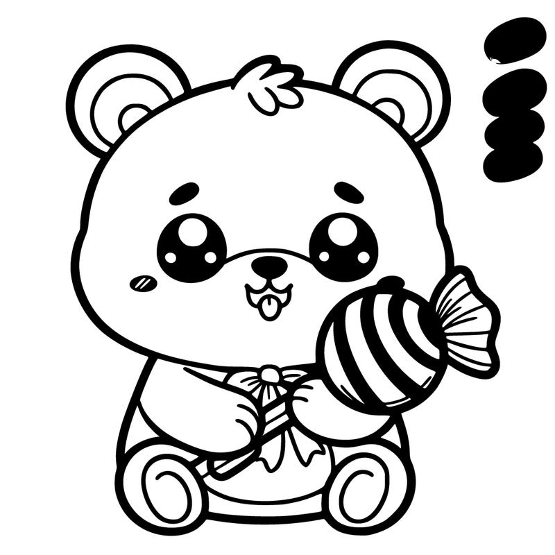 cute bear with candy