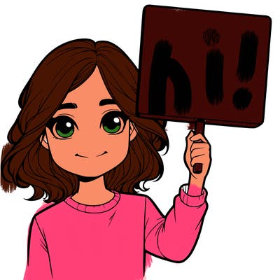 realistic girl holding up a sign