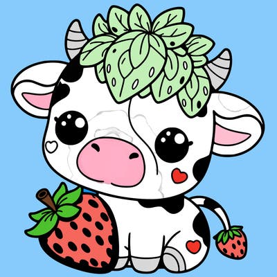 cute strawberry cow