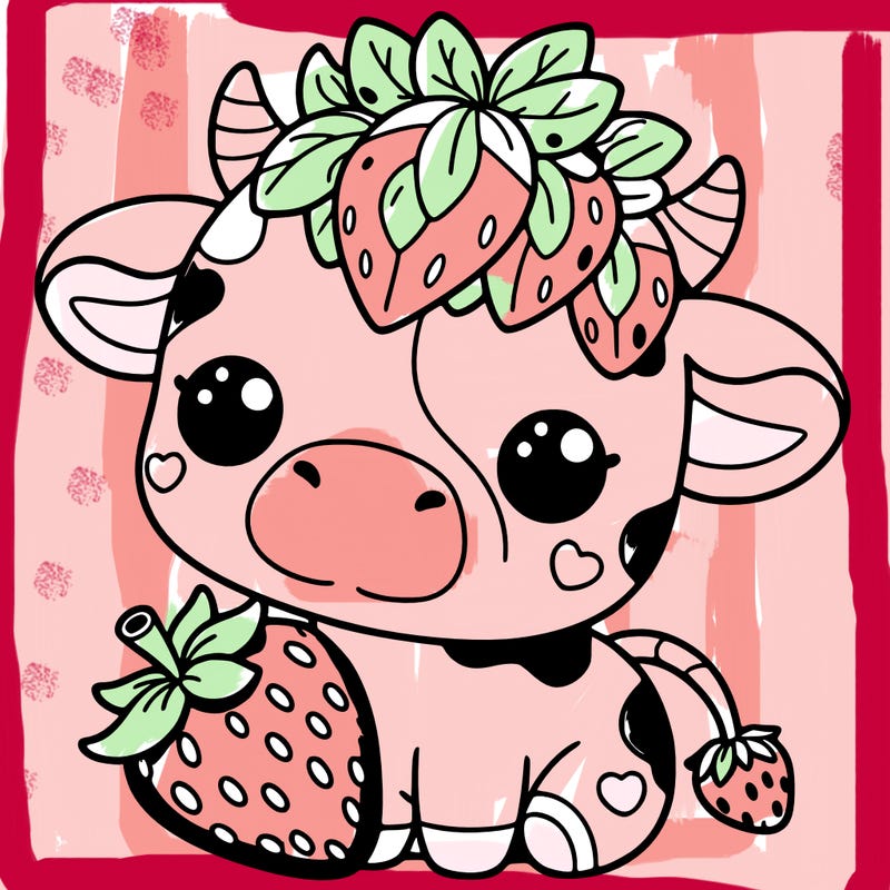 cute strawberry cow