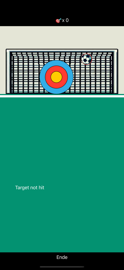 Football Goal Keeper Fantastic - A soccer goal with a colorful bullseye target and a ball in the net during a target practice session.