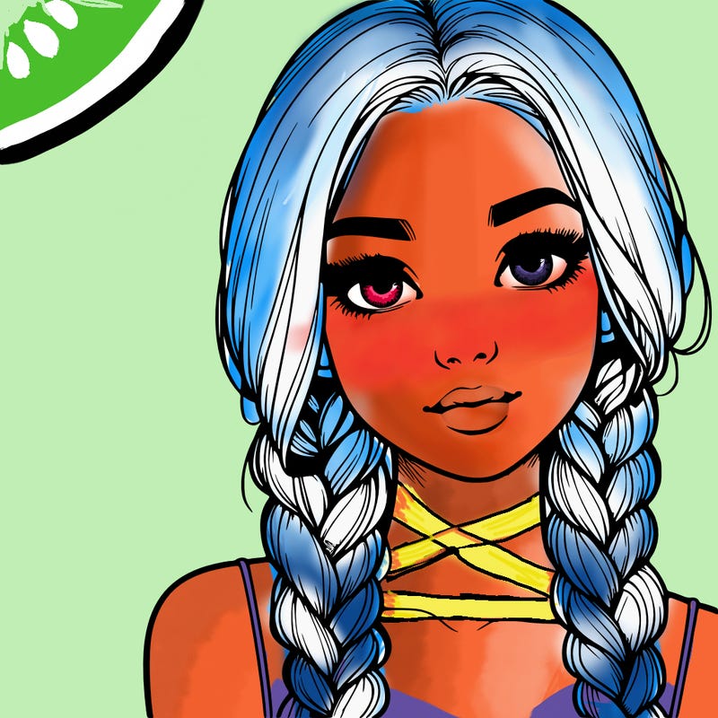 realistic girl with braids