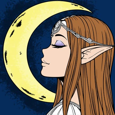 a realistic moon elf