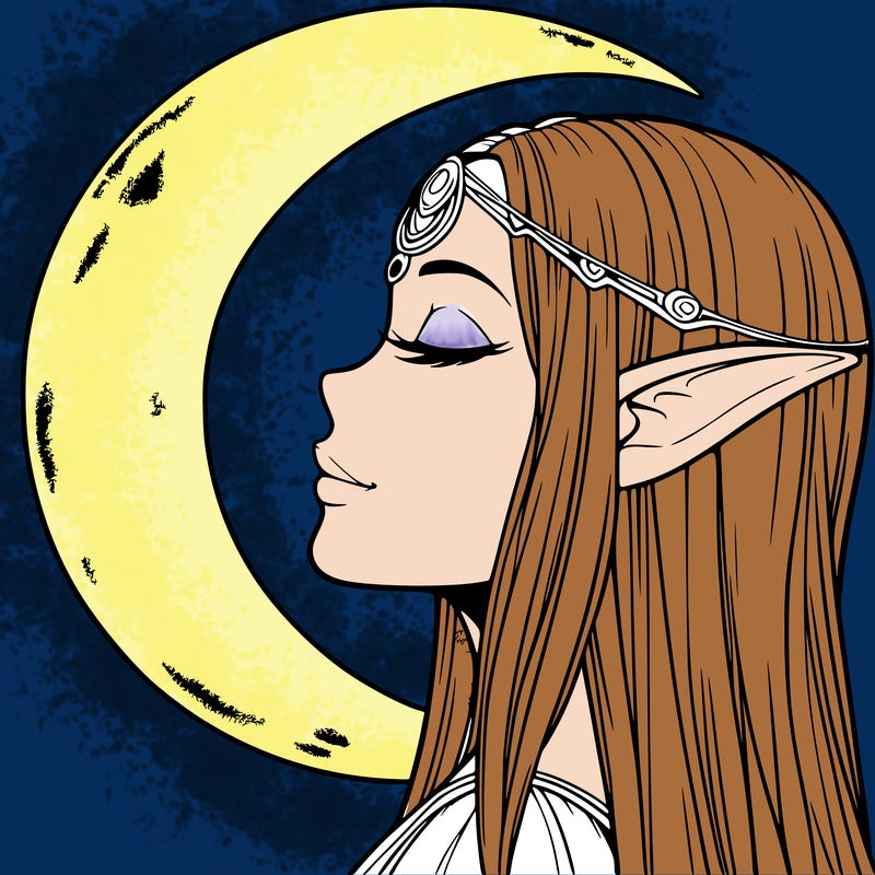 a realistic moon elf