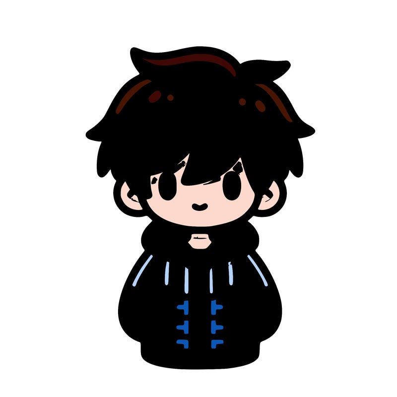 green black hair  green jacket