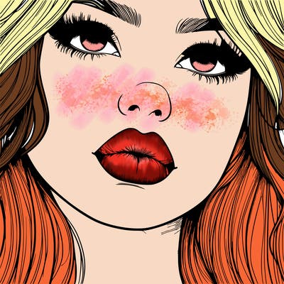 really realistic girl with lips