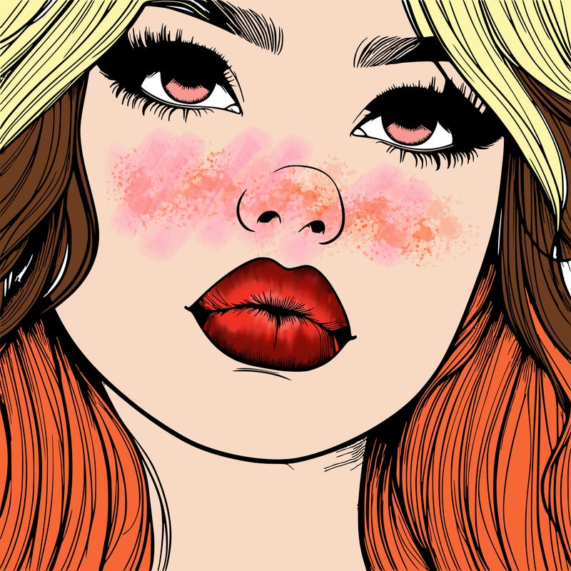 really realistic girl with lips