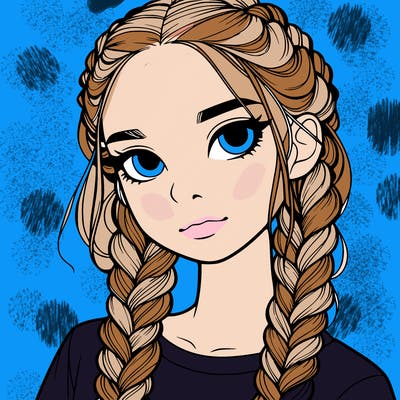 realistic girl with braids