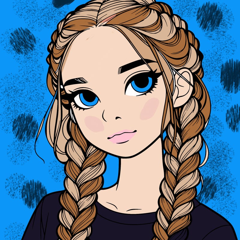 realistic girl with braids