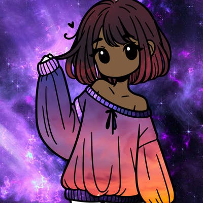 girl in baggy sweater hanging off her shoulder