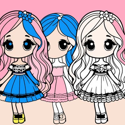 draw a very beautiful doll