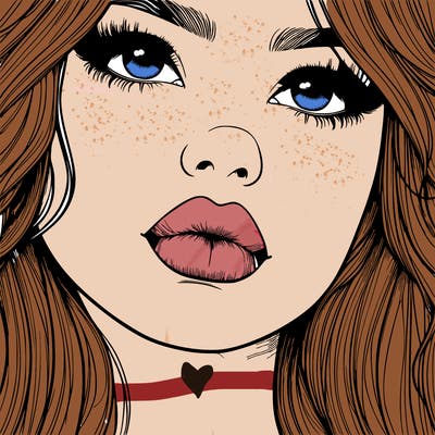 really realistic girl with lips