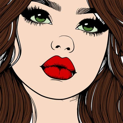 really realistic girl with lips