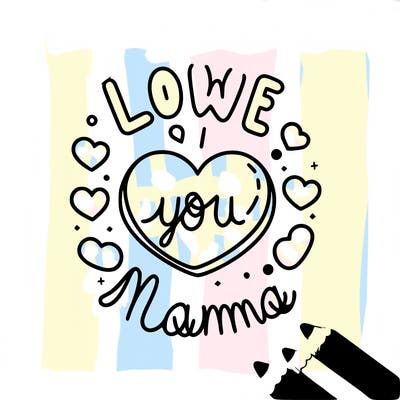 a picture that says love you ,mama
