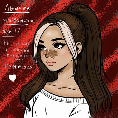 realistic girl with a high ponytail