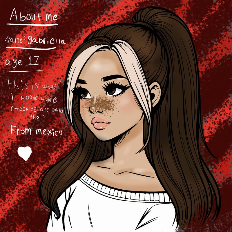 realistic girl with a high ponytail