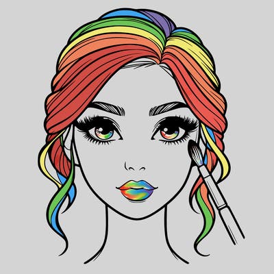 realistic person with makeup