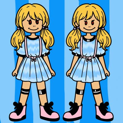 two girls with matching clothes