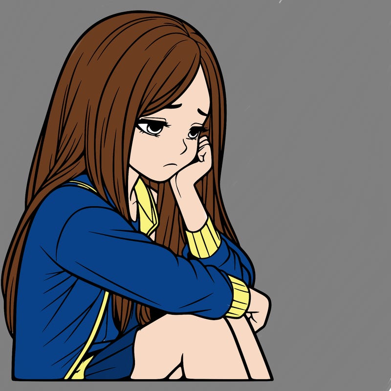a realistic girl with depression