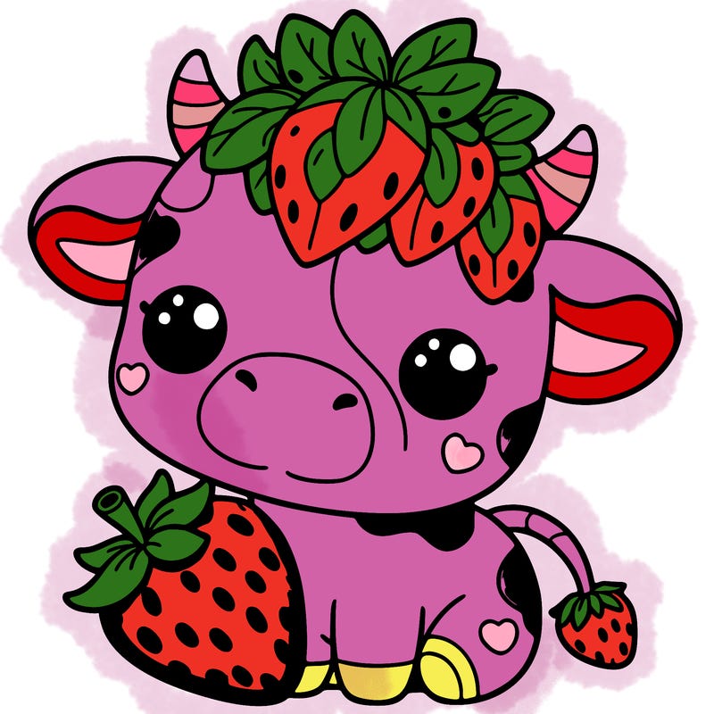 cute strawberry cow