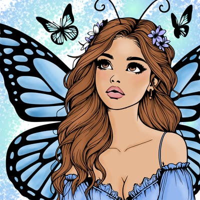 butterfly fairy realistic girl