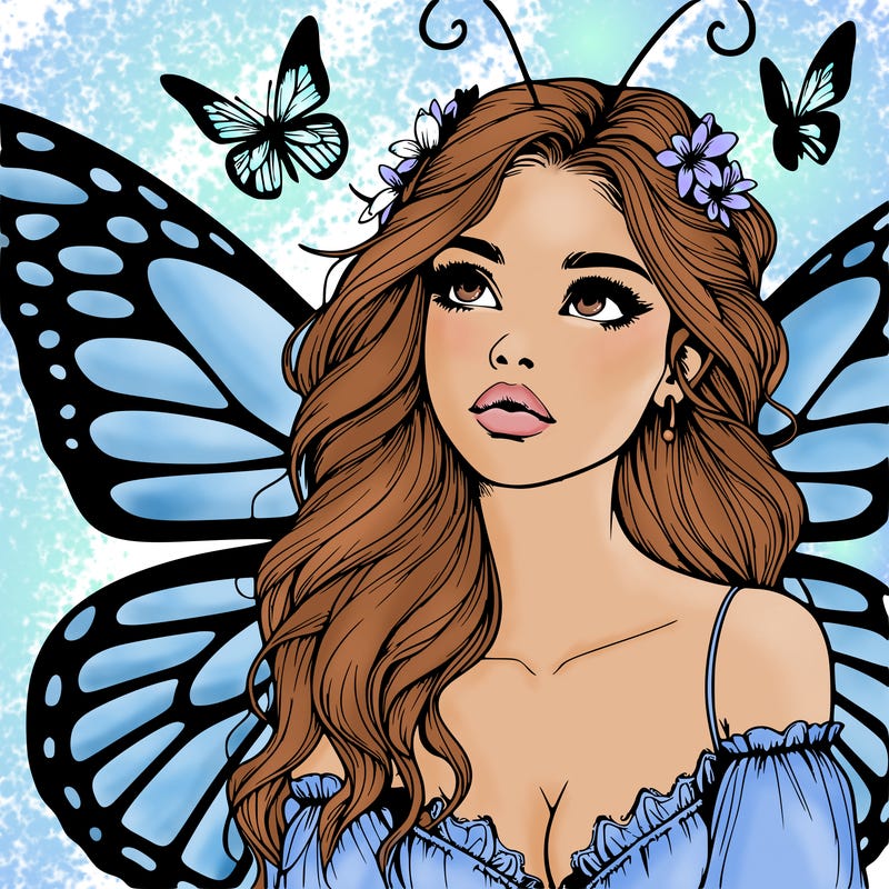 butterfly fairy realistic girl