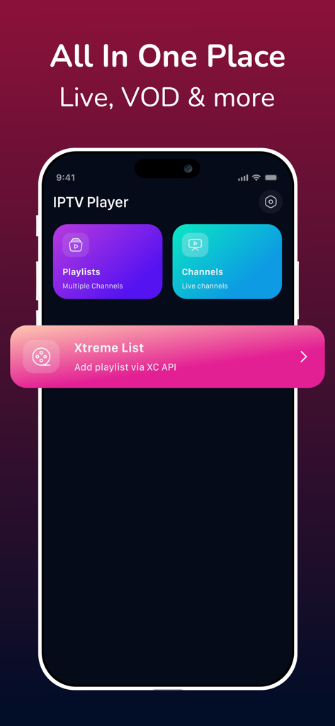 IPTV Player: Streamflow Pro - IPTV Player Streamflow Pro app interface displaying playlists channels and Xtreme list options