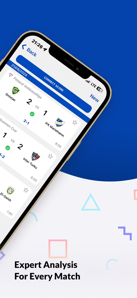 Genius Bet app screen showing expert analysis and sports betting predictions