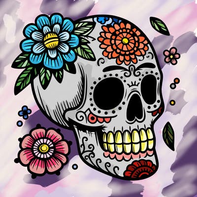 skull of the day of the dead