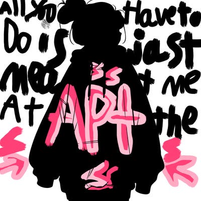 realistic girl with a oversized sweatshirt on and a bun