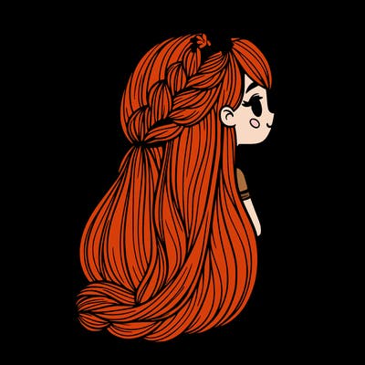 girl with super long braid