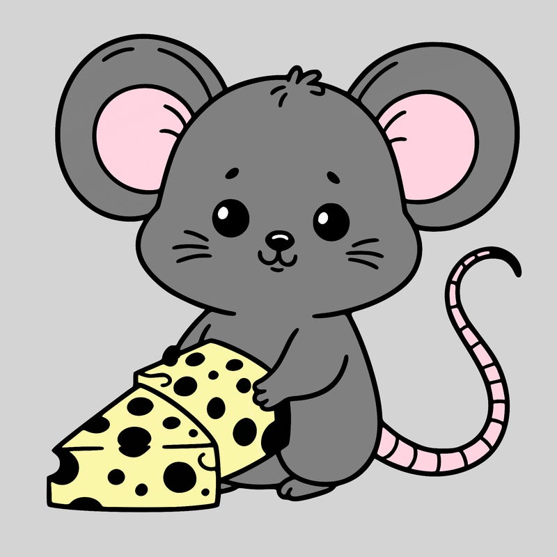 cute mouse with cheese