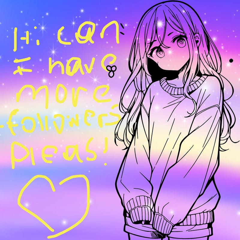 manga teen girl  in a sweater and baggy pants