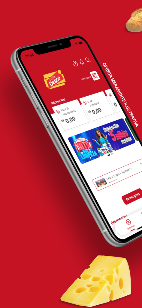 캐시백 및 할인 옵션이 있는 클럽 데스코 쇼핑 앱 대시보드