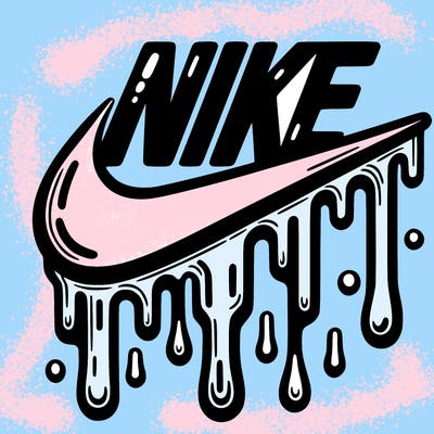 dripping nike logo