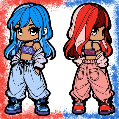 girl in crop top and baggy pants