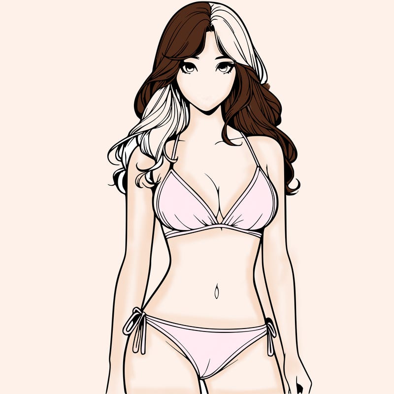 realistic girl with a revealing swimsuit