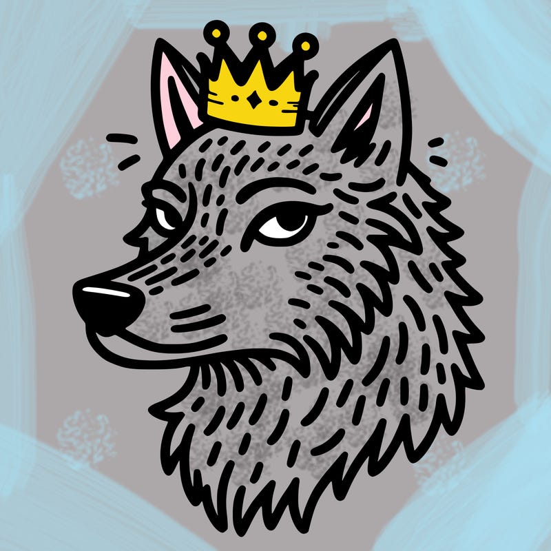 wolf with a crown
